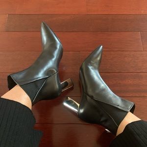 Zara booties with mirrored heel